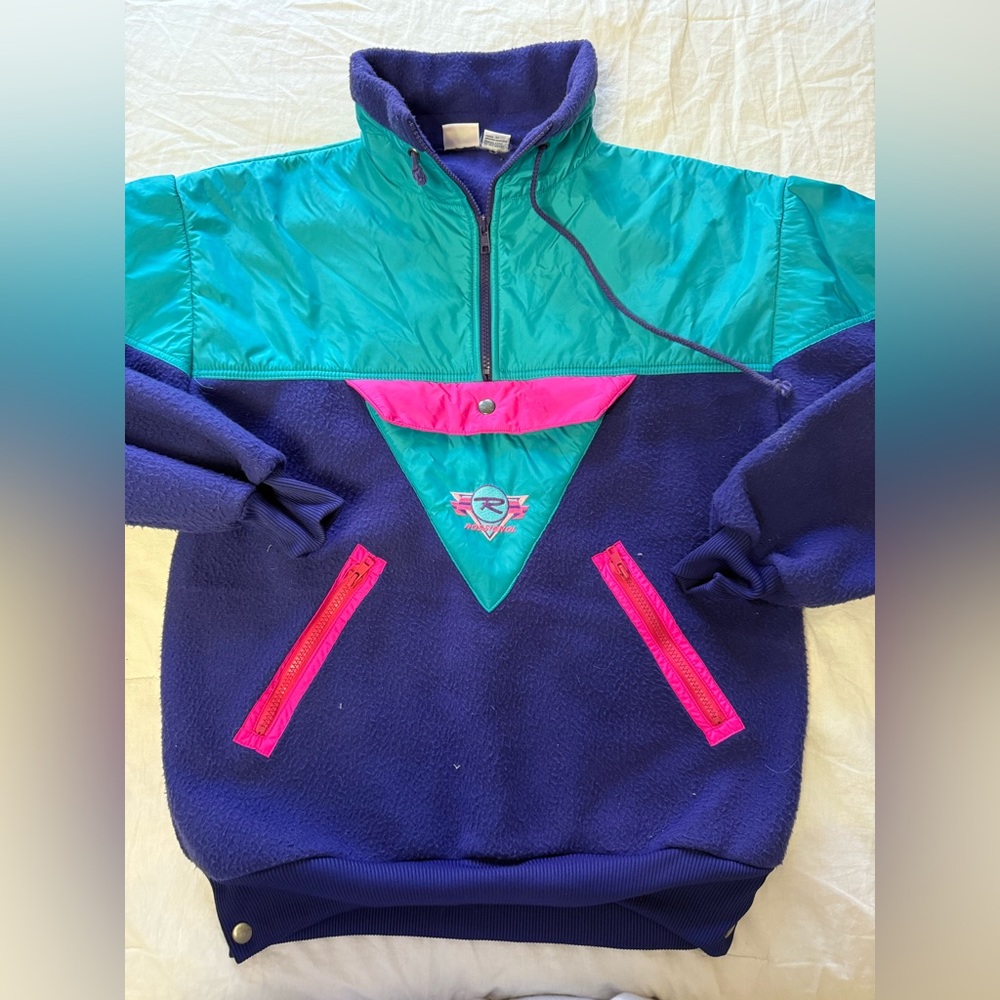 Vintage 1990s Ski fleece, size medium, unisex, neon